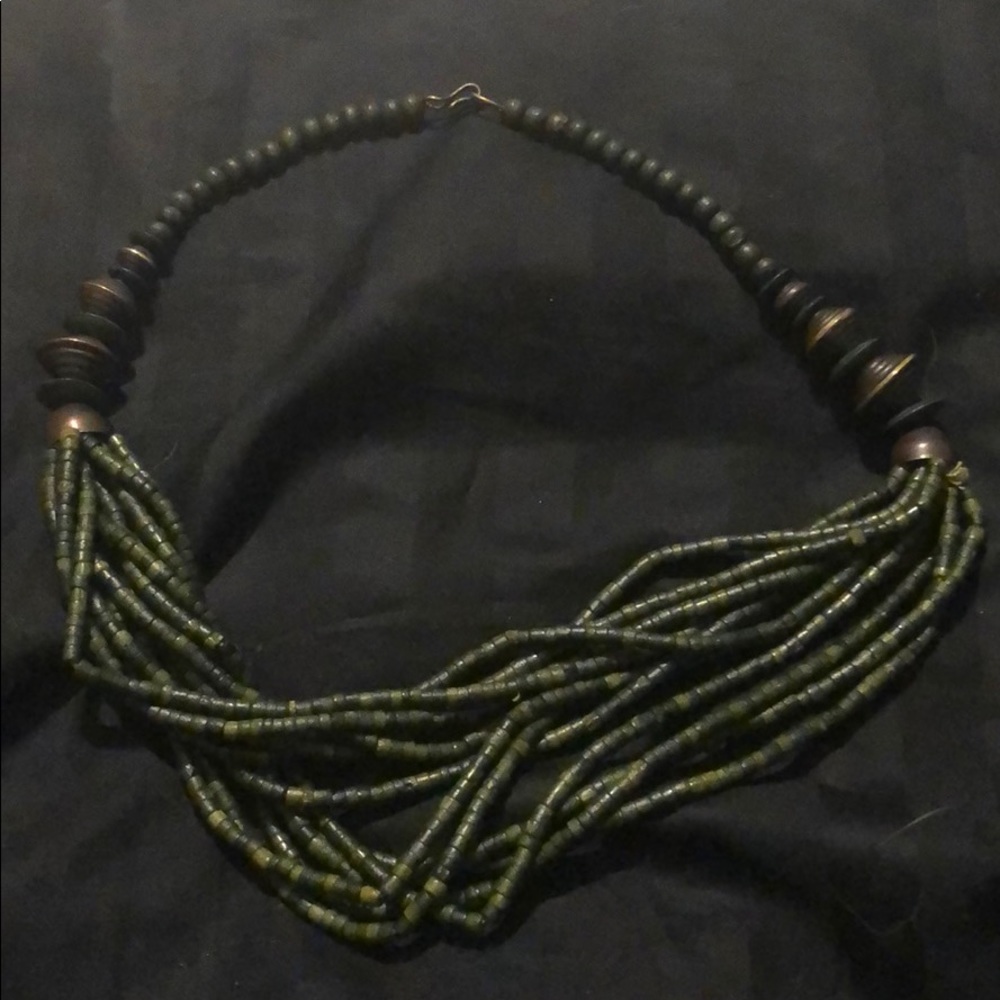 Vintage | Green Beaded Statement Necklace